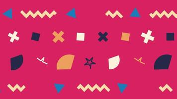 a colorful pattern with geometric shapes on a pink background video