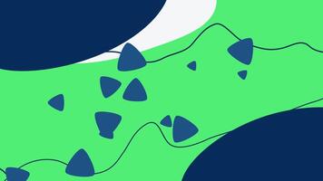 a green and blue background with a bunch of shapes video