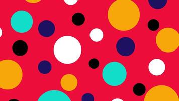 a colorful polka dot pattern on a red background video