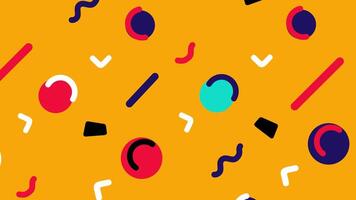 a colorful pattern with circles and shapes on a yellow background video
