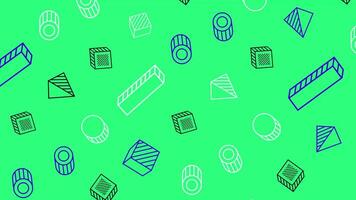 a green background with various shapes and symbols video