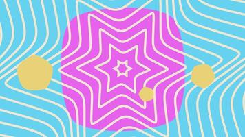 a purple and pink abstract pattern with a star video
