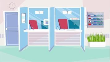 an illustration of a waiting room with two chairs video