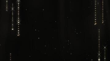 on black background Floating golden sparkles. Glowing Particles. Overlay video