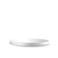 White round podium display stand mockup template. Isolated on white background with shadow. vector