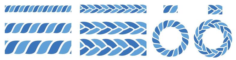 cute blue rope line seamless pattern vector