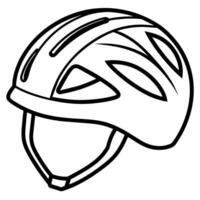 ciclismo casco contorno colorante libro página línea Arte ilustración digital dibujo vector