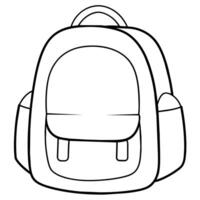 Backpack outline coloring book page line art illustration digital drawing vector