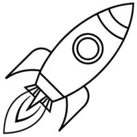 Rocket outline coloring book page line art illustration digital drawing vector