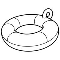 Pool Float outline coloring book page line art illustration digital drawing vector