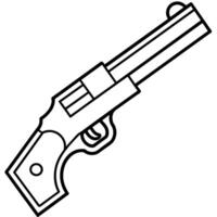 Gun outline coloring book page line art illustration digital drawing vector