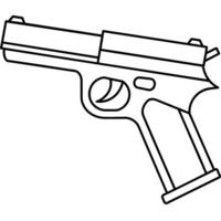 Gun outline coloring book page line art illustration digital drawing vector