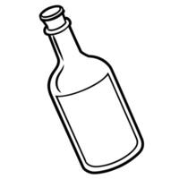 Bottle outline coloring book page line art illustration digital drawing vector