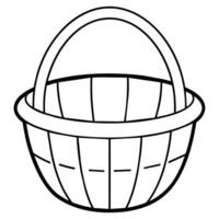 Basket outline coloring book page line art illustration digital drawing vector