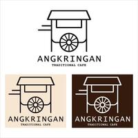 sencillo logo diseño para tradicional angkringan café desde Indonesia vector