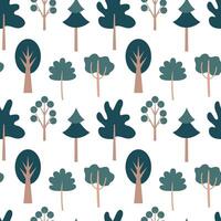 Flat style forest trees seamless pattern vector