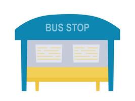 flat style bus stop icon vector