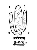 Hand drawn doodle desert cactus in pot clip art vector