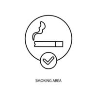 smoking area concept line icon. Simple element illustration.smoking area concept outline symbol design. vector