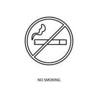 No de fumar concepto línea icono. sencillo elemento ilustración. No de fumar concepto contorno símbolo diseño. vector