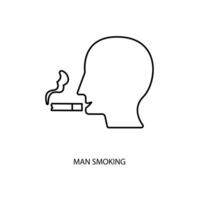hombre de fumar concepto línea icono. sencillo elemento ilustración.hombre de fumar concepto contorno símbolo diseño. vector