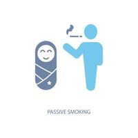 pasivo de fumar concepto línea icono. sencillo elemento ilustración. pasivo de fumar concepto contorno símbolo diseño. vector