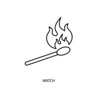match concept line icon. Simple element illustration.match concept outline symbol design. vector