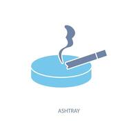 ashtray concept line icon. Simple element illustration. ashtray concept outline symbol design. vector