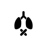 damaged lungs concept line icon. Simple element illustration. damaged lungs concept outline symbol design. vector