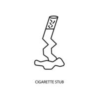 cigarette stub concept line icon. Simple element illustration. cigarette stub concept outline symbol design. vector