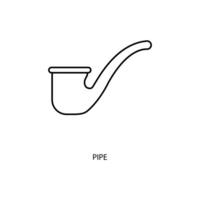 tobacco pipes concept line icon. Simple element illustration. tobacco pipes concept outline symbol design. vector