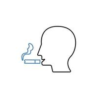 hombre de fumar concepto línea icono. sencillo elemento ilustración.hombre de fumar concepto contorno símbolo diseño. vector