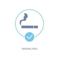 de fumar zona concepto línea icono. sencillo elemento ilustración.fumar zona concepto contorno símbolo diseño. vector