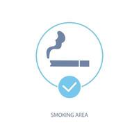 smoking area concept line icon. Simple element illustration.smoking area concept outline symbol design. vector