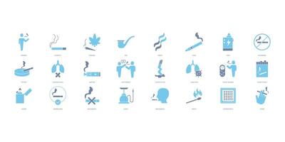 Smoking icons set. Set of editable stroke icons.Set of Smoking vector