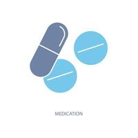 medicación concepto línea icono. sencillo elemento ilustración. medicación concepto contorno símbolo diseño. vector