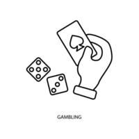 gambling concept line icon. Simple element illustration. gambling concept outline symbol design. vector