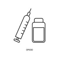 opioid concept line icon. Simple element illustration. opioid concept outline symbol design. vector