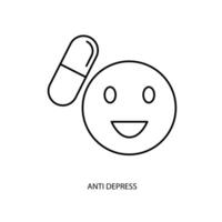 anti depressant concept line icon. Simple element illustration. anti depressant concept outline symbol design. vector