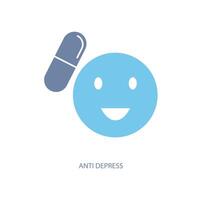 anti depressant concept line icon. Simple element illustration. anti depressant concept outline symbol design. vector