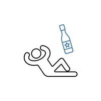 alcoholism concept line icon. Simple element illustration. alcoholism concept outline symbol design. vector