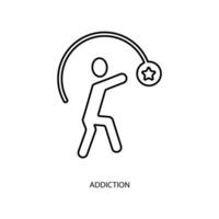 addiction concept line icon. Simple element illustration. addiction concept outline symbol design. vector