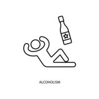 alcoholism concept line icon. Simple element illustration. alcoholism concept outline symbol design. vector