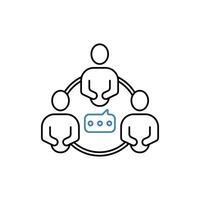 support group concept line icon. Simple element illustration. support group concept outline symbol design. vector
