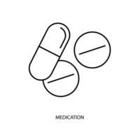 medication concept line icon. Simple element illustration. medication concept outline symbol design. vector