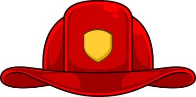 Cartoon Red Firefighter Helmet vector