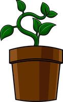 Cartoon Green Home Potted Plant vector