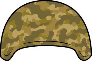 dibujos animados militar casco con camuflaje patrones vector