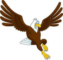 Smiling Eagle Cartoon Character Flying vector