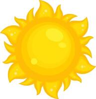 Yellow Sun Icon. Flat Design vector